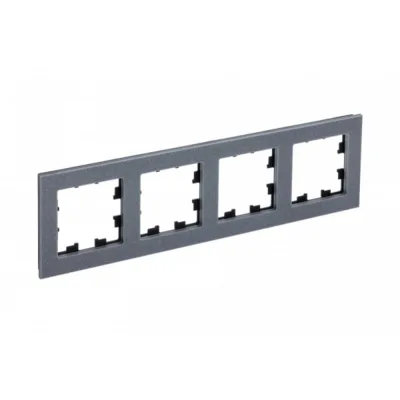 Рамка Systeme Electric AtlasDesign Nature четырехместная мрамор айс грей (ATN343204)