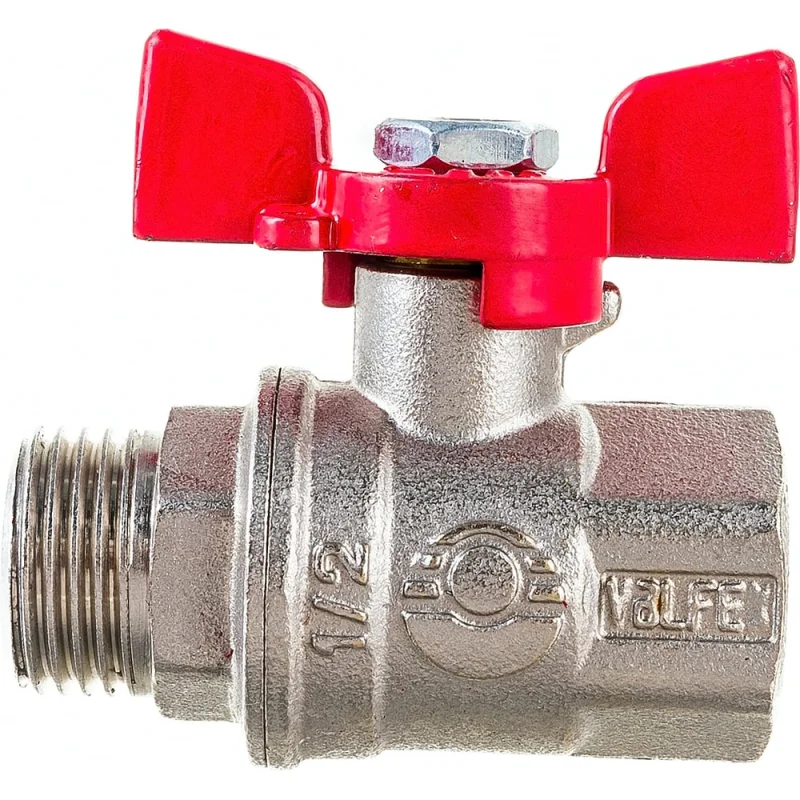 Шаровой кран VALFEX PREMIUM для воды, 1/2" ВР/НР, бабочка VF.218.NB1.012.PREMIUM