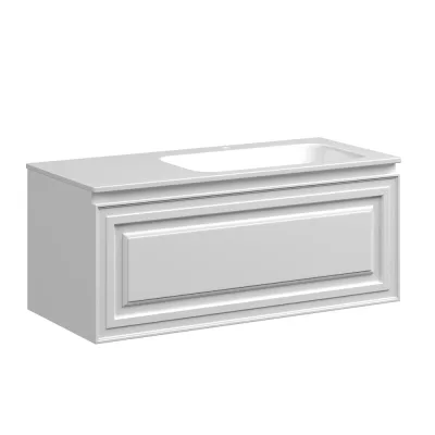 Тумба подвесная Sancos Very правая, 995x445x406 мм, c одним ящиком оснащенным доводчиками, Bianco VR100RW