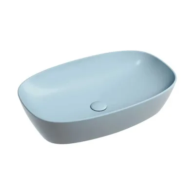 Умывальник-чаша накладная Ceramicanova Element овальная, цвет голубой матовый, 600х380х138 мм CN6049ML