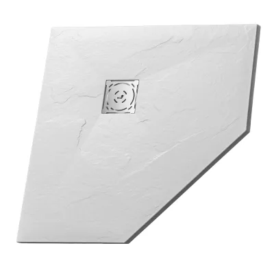 Поддон RGW Stone Tray искусственный камень 100х100х3 см трапеция белый низкий (16155000-01G)