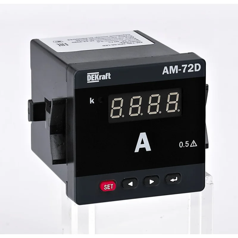 Амперметр цифровой Dekraft АМ-96D, 96x96 мм, трехфазный, 5 А, DO+RS485, LED-дисплей 50335DEK