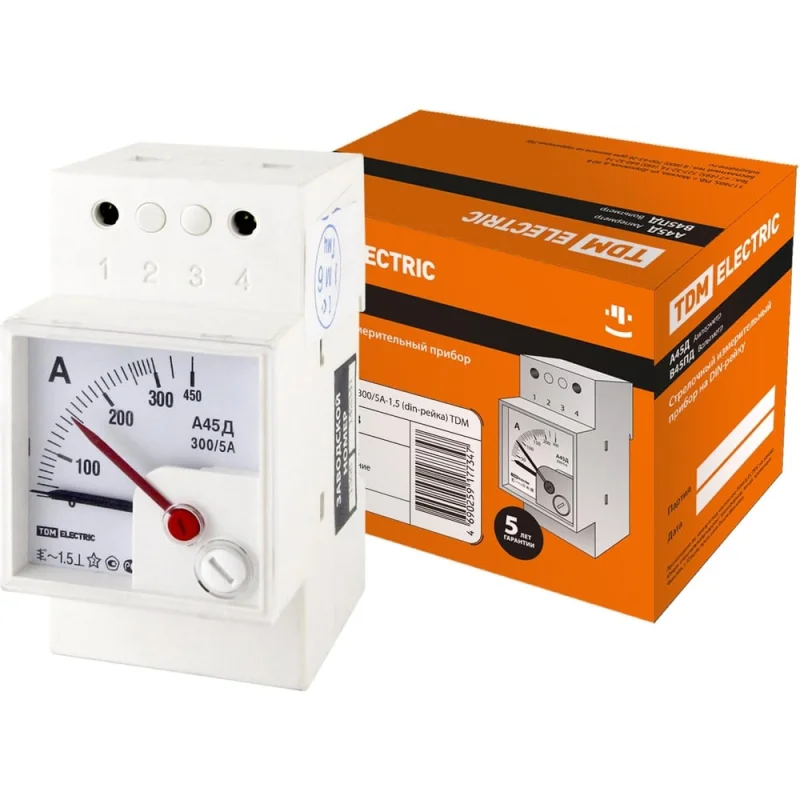 ΠΠΌΠΏΠ΅ΡΠΌΠ΅ΡΡ TDM ELECTRIC Π45Π 300/5Π-1.5 din-ΡΠ΅ΠΉΠΊΠ° SQ1102-0303