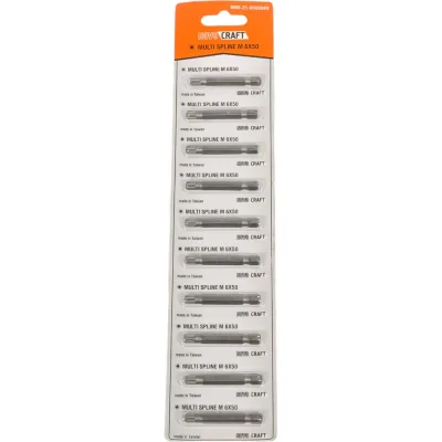Биты Multi Spline M6, 50 мм, 10 шт для шуруповерта NOVOCRAFT ВMS-21-050006V