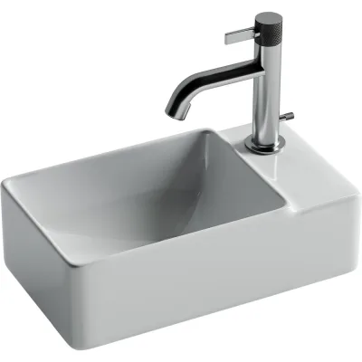 Умывальник подвесной прямоугольный Ceramicanova Element чаша слева, отверстие под смеситель справа, 395х220х125мм CN5045