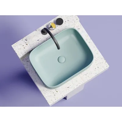 Накладная чаша умывальник Ceramicanova Element прямоугольная (цвет зеленый матовый) 505_380_150мм CN6052MLG