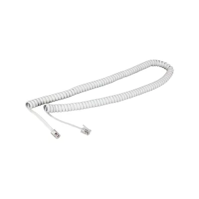 Шнур для телефонной трубки REXANT витой RJ-10 (4P-4C), 2 м, белый 18-2021