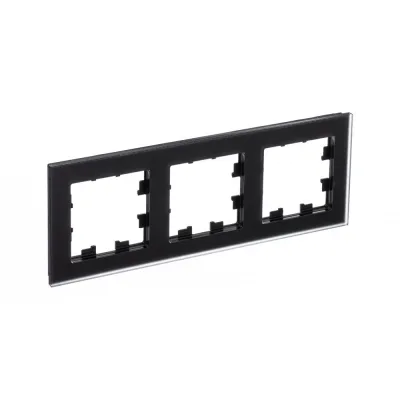 Рамка Systeme Electric AtlasDesign Nature трехместная черная (ATN331003)