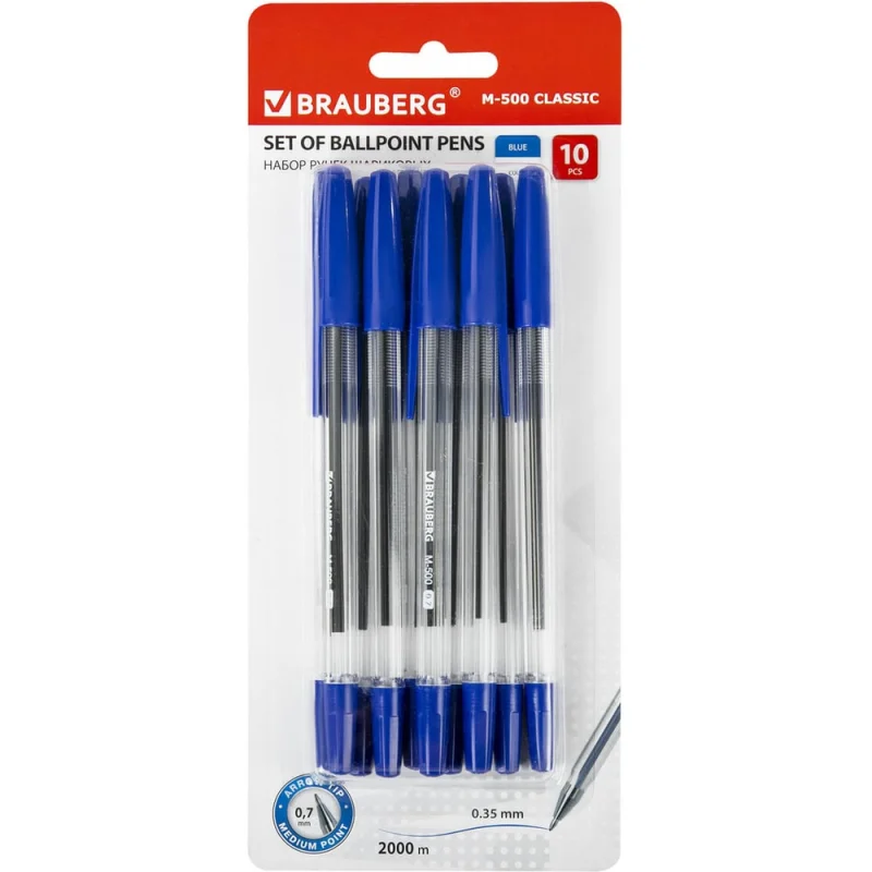 Π¨Π°ΡΠΈΠΊΠΎΠ²ΡΠ΅ ΡΡΡΠΊΠΈ BRAUBERG M-500 Π½Π°Π±ΠΎΡ 10 ΡΡ, ΡΠΈΠ½ΠΈΠ΅, ΡΠ·Π΅Π» 0.7 ΠΌΠΌ, Π»ΠΈΠ½ΠΈΡ 0.35 ΠΌΠΌ 143454