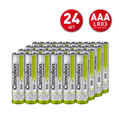 Аккумулятор Camelion ААА мизинчиковый HR03 1,2 В Ni-MH 800 мАч (24 шт.) (NH-AAA800ARBP2)