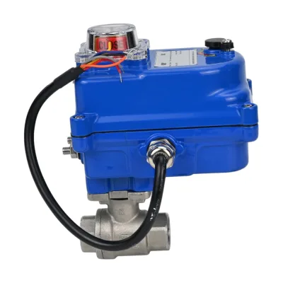 Кран шаровой DN.ru КШМП.316.230-ISO Ду10 Ру63 с электроприводом 003 blue 24В D160-13434