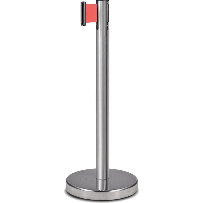 Стойка ограждения Rusbarrier с широкой лентой 2 м BSLW-226322 red