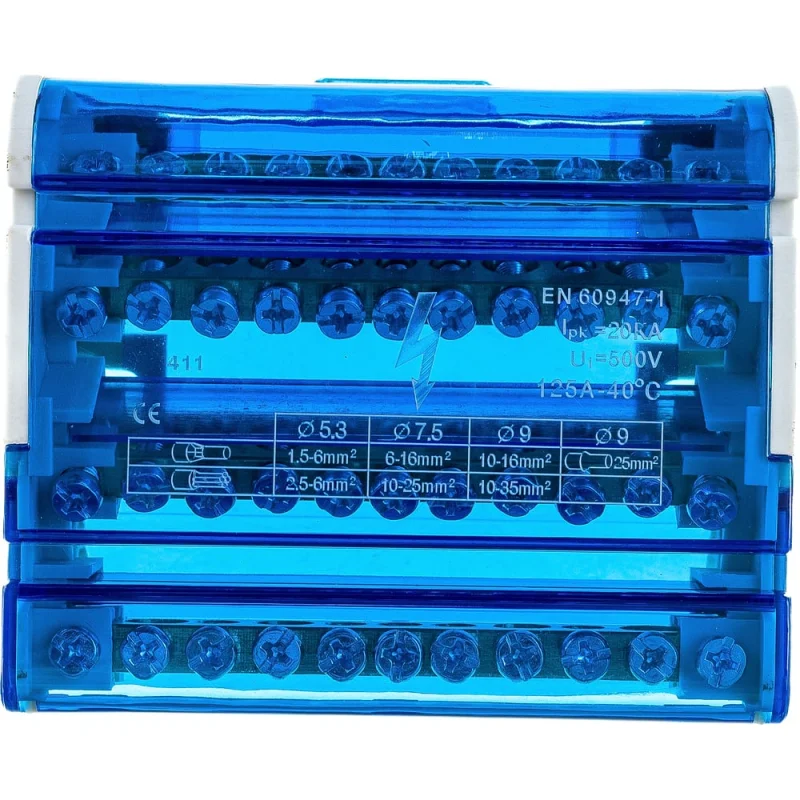 Шины на DIN-рейку STEKKER в корпусе (кросс-модуль) 4x11 3L+PEN LD505-411 39684