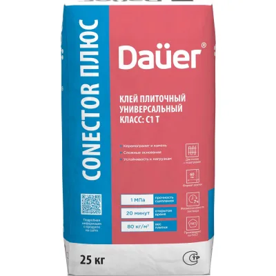 Плиточный универсальный клей Dauer conector home plus 25 кг 31881
