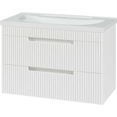 Подвесная тумба Brevita Ariana-80 с 2 ящиками, белая эмаль ARI-01080-0742Я