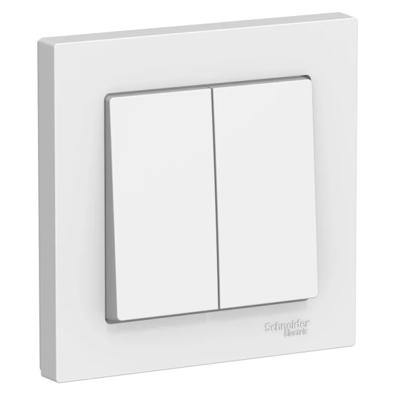 Выключатель Systeme Electric AtlasDesign двухклавишный встраиваемый лотос (ATN001352)