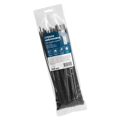 Нейлоновые стяжки FORTISFLEX НСС EasyFix 4x250 черный, 100 шт. 84815