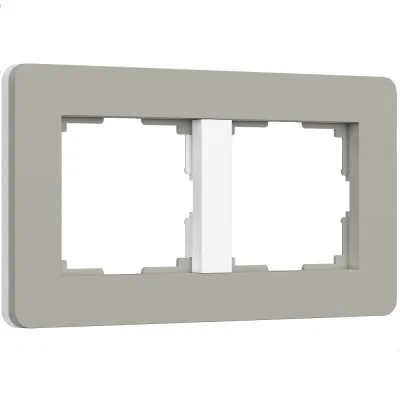 Рамка Werkel Split двухместная дымчатая/белая soft-touch (a067260)
