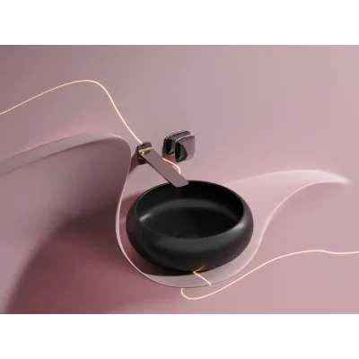 Накладная чаша умывальник Ceramicanova Element круглая (цвет черный матовый) 360_360_120 мм CN6050MB