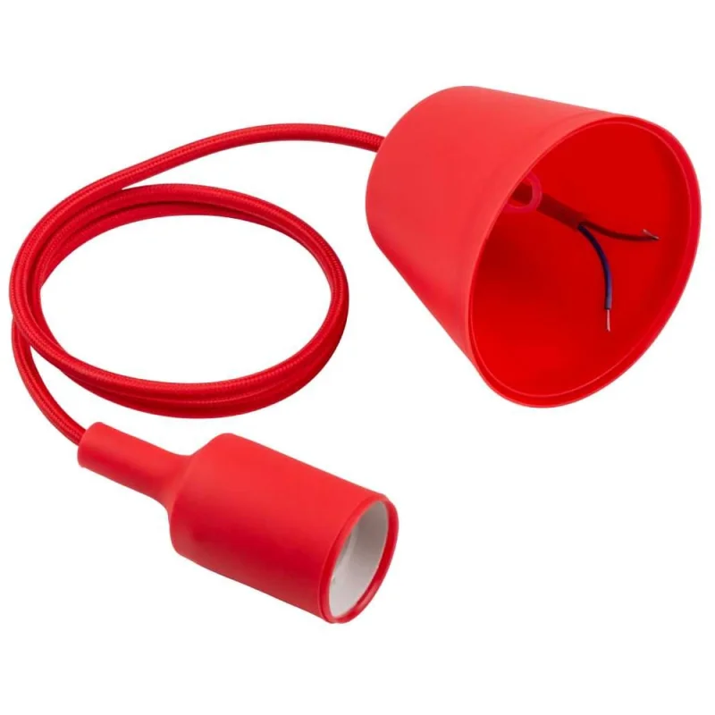 Пластиковый патрон TDM Е27 с подвесом 1 м, красный SQ0335-0063