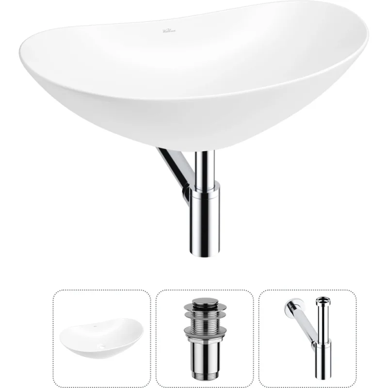 Набор Wellsee 3 в 1 Carefree Dove накладная раковина 60x36 см 20212285R