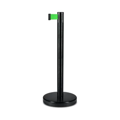Стойка ограждения RUSBARRIER с лентой 5 м BSLN-327635 BLACK green
