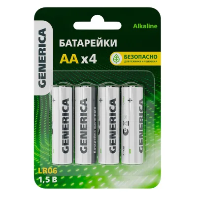 Батарейка Generica Alkaline пальчиковый LR6 1,5 В (4 шт.) (ABT-LR06-ST-L04-G/4915)