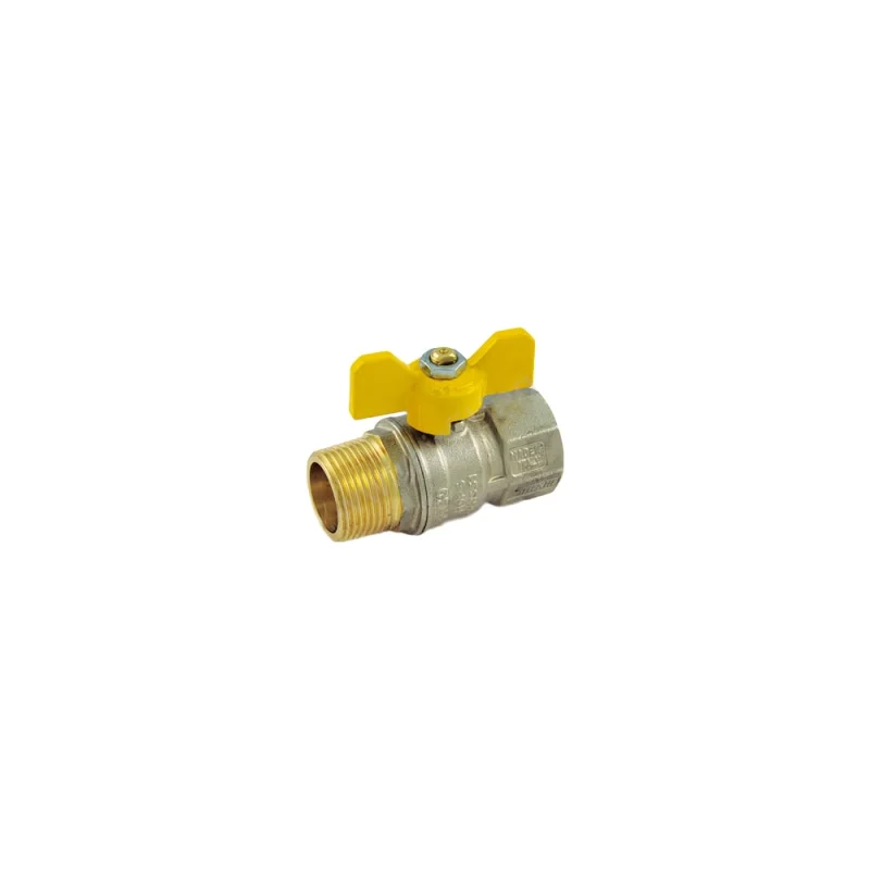 Шаровой кран для газа Tiemme Tornado НВ, 3/4", желтая бабочка 2390011