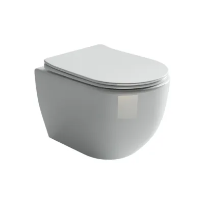 Унитаз подвесной Ceramicanova Mia безободковый белый с сиденьем дюропласт микролифт (CN1805)