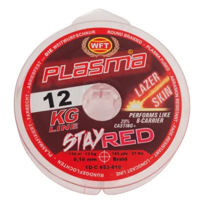 Плетеная леска WFT KG PLASMA LAZER SKIN Stay Red 150/010 1D-C-653-010