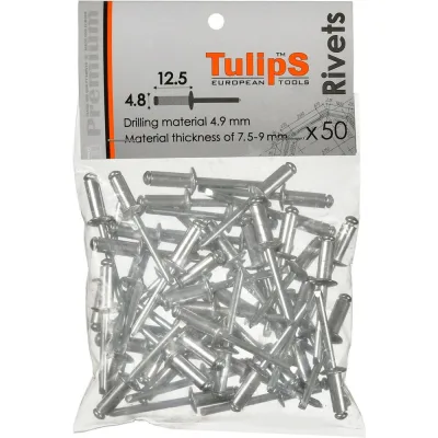 Вытяжные заклепки Tulips tools 4.8х12 мм, 50 шт IP14-503