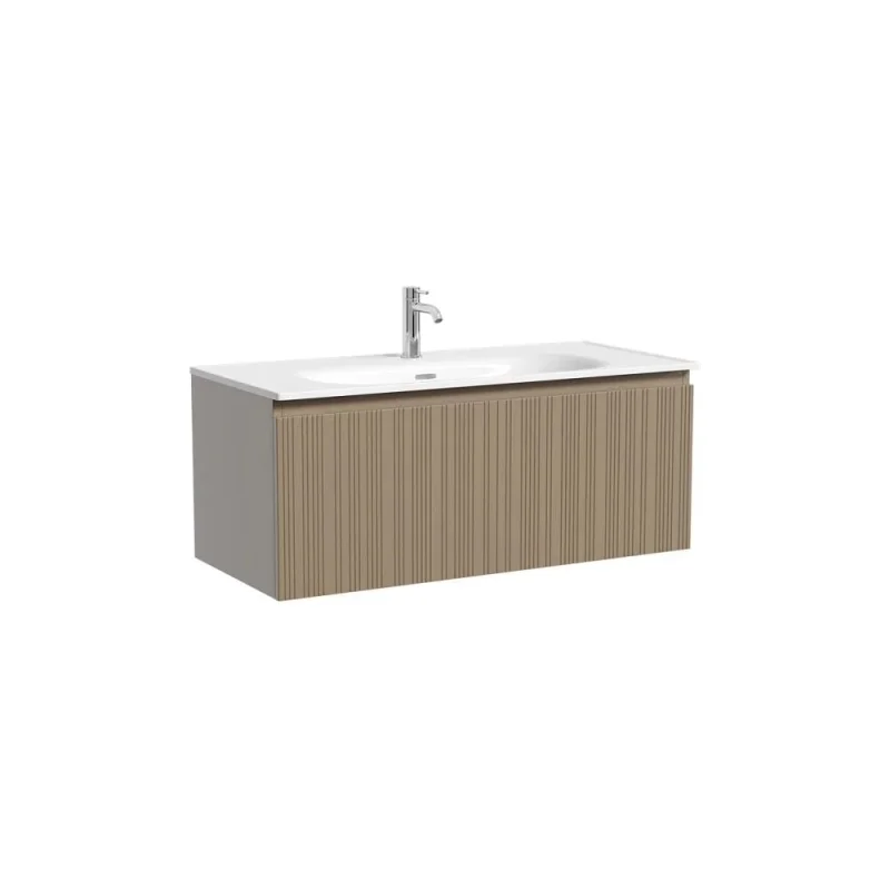 Тумба подвесная Sancos Code 990x453x400, с одним ящиком с доводчиками, серо-бежевый CD100GB