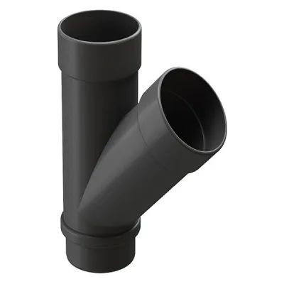 Тройник трубы Docke Lux пластиковый d100 мм 45° графитовый серый RAL 7024