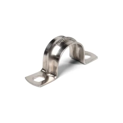 Металлическая двухлапковая скоба FORTISFLEX СМД INOX 60-63 мм 80986