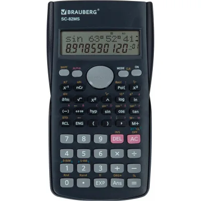Калькулятор инженерный BRAUBERG Sc-82ms (158x85 мм), 240 функций, 10+2 разрядов, темно-синий 271721