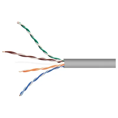 Кабель Cablexpert UTP indoor 4x2x0.51, CCA, кат.5е, одножильный, 50м, серый, UPC-5051E-SOL/50