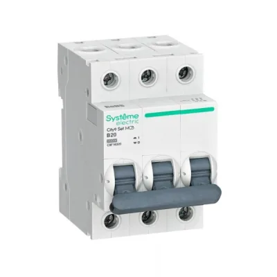 Автоматический выключатель модульный Systeme Electric City9 Set 3P 20А тип B 6 кА 400 В (C9F16320)