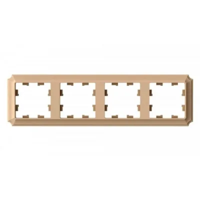 Рамка Systeme Electric AtlasDesign Antique четырехместная песочная (ATN101204)