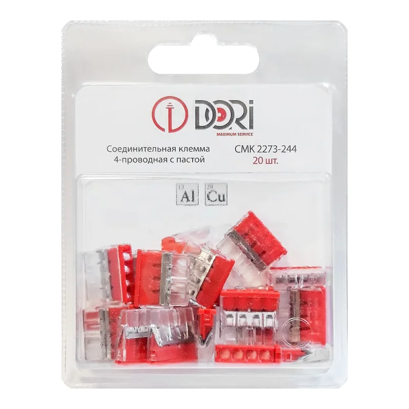 Соединительная 4-проводная клемма DORI CMK 2273-244 с пастой (20 шт.) 47148
