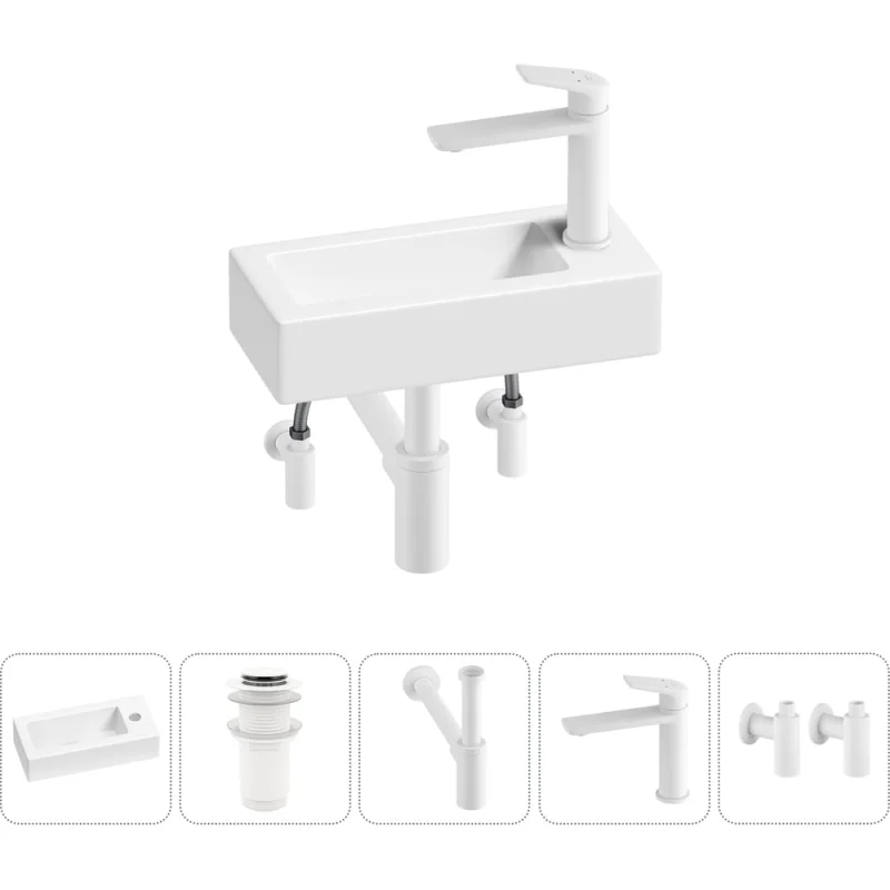 Комплект Lavinia Boho 5 в 1 Bathroom Sink накладная/подвесная раковина 37x18 см 20215868R