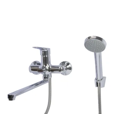 Смеситель для ванны Mixline ML14-02 хром однорычажный с длинным изливом с лейкой (556605)