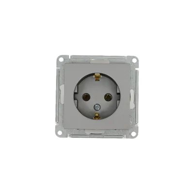 Розетка Systeme Electric AtlasDesign Сталь с/з, 16А, механизм SE ATN000943
