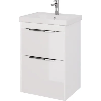 Подвесная тумба с раковиной Dreja prime, 60 см, 2 ящика, белый глянец - 99.9300-641587 99.9300K