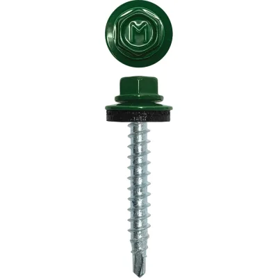 Кровельный саморез Daxmer 4,8x35 RAL 6005 сверло №1, 250 шт 00000303932