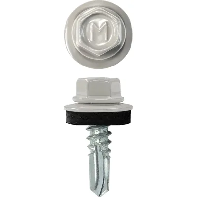 Кровельный саморез Daxmer 5,5x19 RAL 7004 сверло №3, 250 шт 00000304279