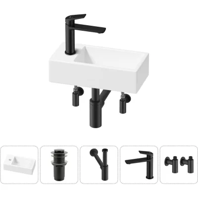 Комплект Wellsee 5 в 1 Lavinia Boho Bathroom Sink накладная/подвесная раковина 40x20 см 20216006R