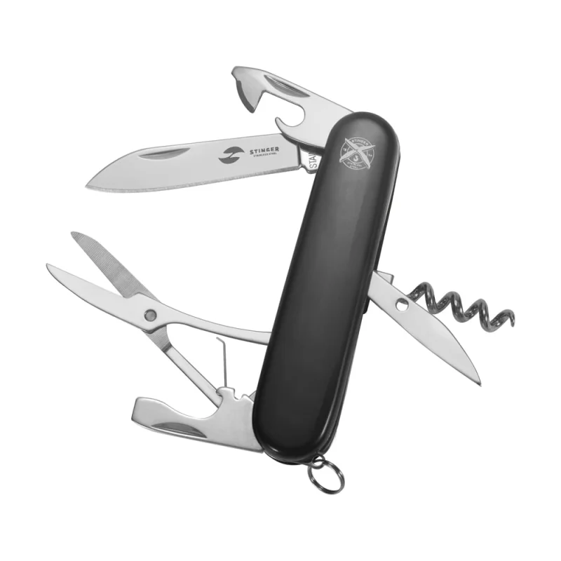 ΠΠ΅ΡΠΎΡΠΈΠ½Π½ΡΠΉ Π½ΠΎΠΆ STINGER 90 ΠΌΠΌ, 11 ΡΡΠ½ΠΊΡΠΈΠΉ, ΠΌΠ°ΡΠ΅ΡΠΈΠ°Π» ΡΡΠΊΠΎΡΡΠΈ ΠΠΠ‘-ΠΏΠ»Π°ΡΡΠΈΠΊ, ΡΡΡΠ½ΡΠΉ FK-K5018-6P