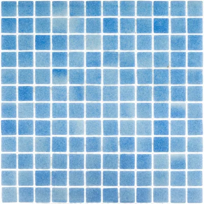 Мозаика Mir Mosaic Natural Steppa голубая стеклянная 315х315х5 мм глянцевая antislip