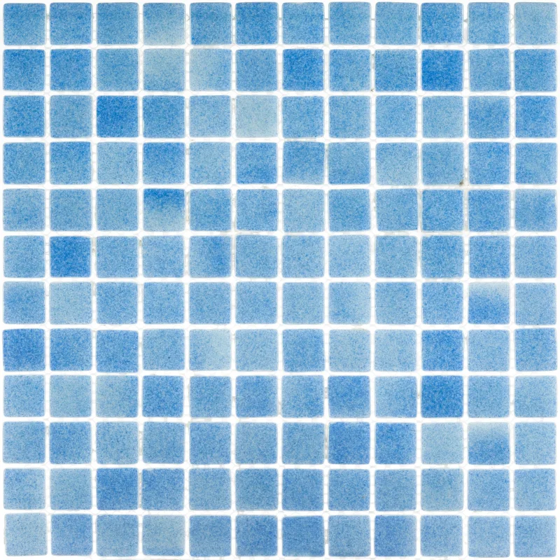 Мозаика Mir Mosaic Natural Steppa голубая стеклянная 315х315х5 мм глянцевая antislip