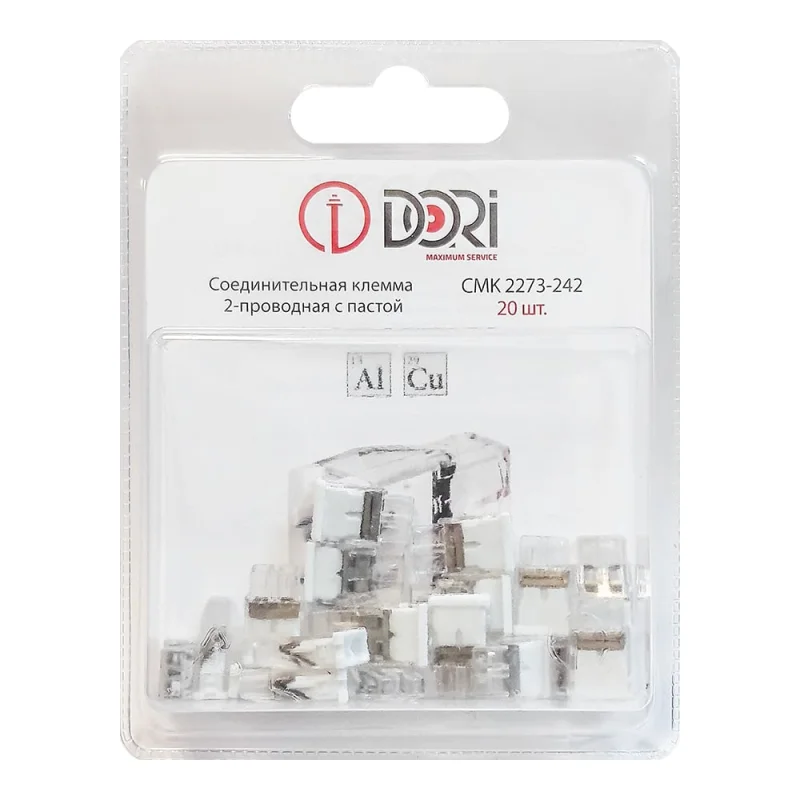 Соединительная 2-проводная клемма DORI CMK 2273-242 с пастой (20 шт.) 47117